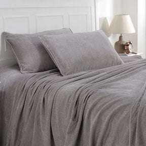 Charlotte Woven Silver/ Elephant Skin Bed Cover/Blanket