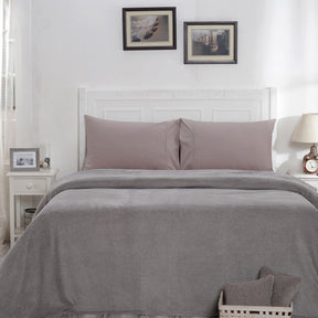 Charlotte Woven Silver/ Elephant Skin Bed Cover/Blanket