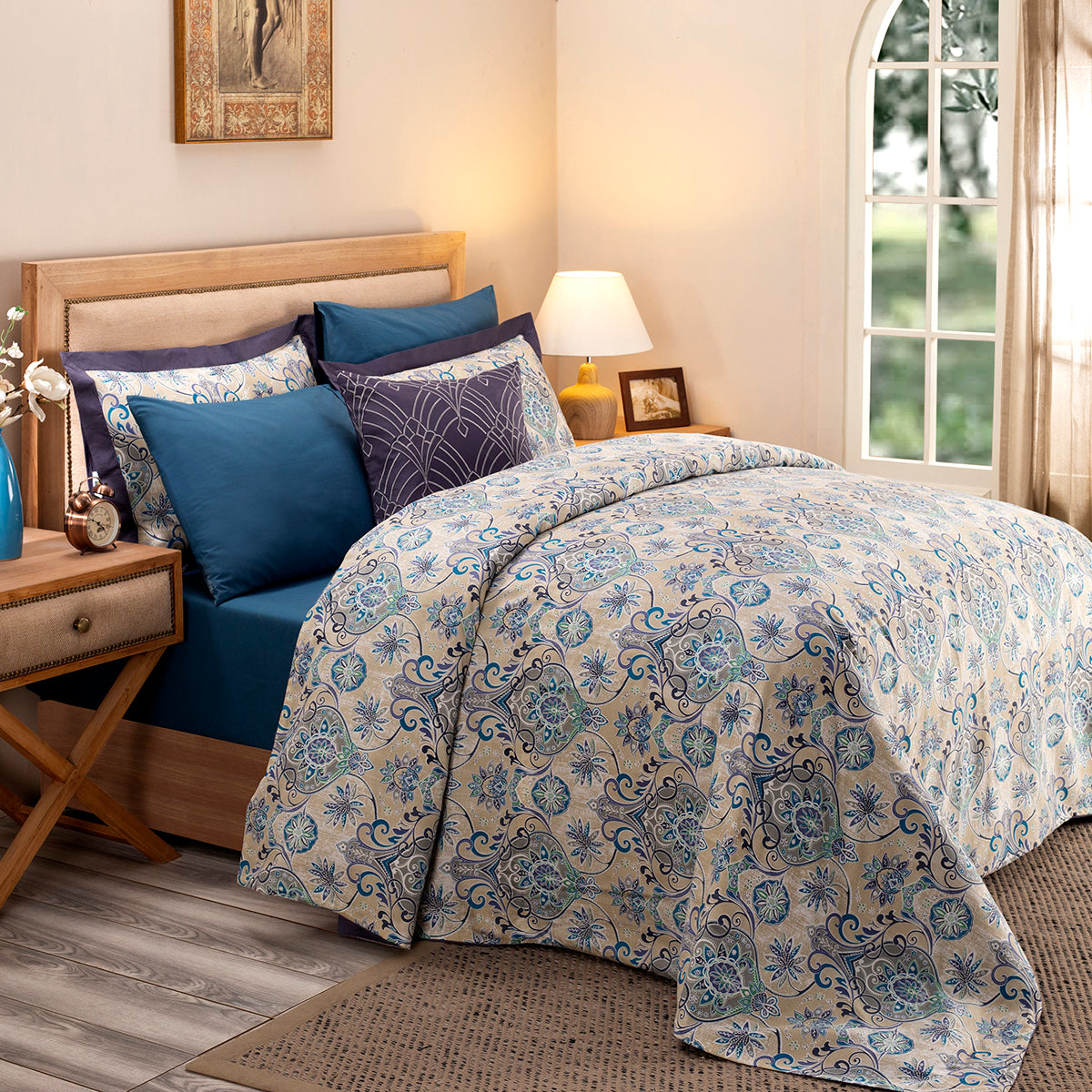 Nouveau Tradition Lawn Rerun Blue Duvet Cover Set