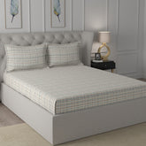 Inhouse Ardour Tiffany Printed 200 TC 100% Cotton Neutral Bed Sheet