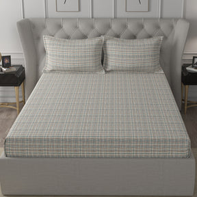 Inhouse Ardour Tiffany Printed 200 TC 100% Cotton Neutral Bed Sheet
