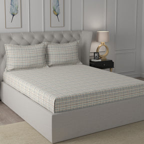 Inhouse Ardour Tiffany Printed 200 TC 100% Cotton Neutral Bed Sheet