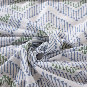 Global Atelier Demon Dash Printed 100% Cotton Blue Soft Bed Sheet