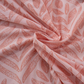 Global Atelier Petal Touch Printed 100% Cotton Peach Soft Bed Sheet