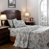 Nostalgic Attire Pearl Petal Blue Printed 100% CottonSoft Bed Sheet