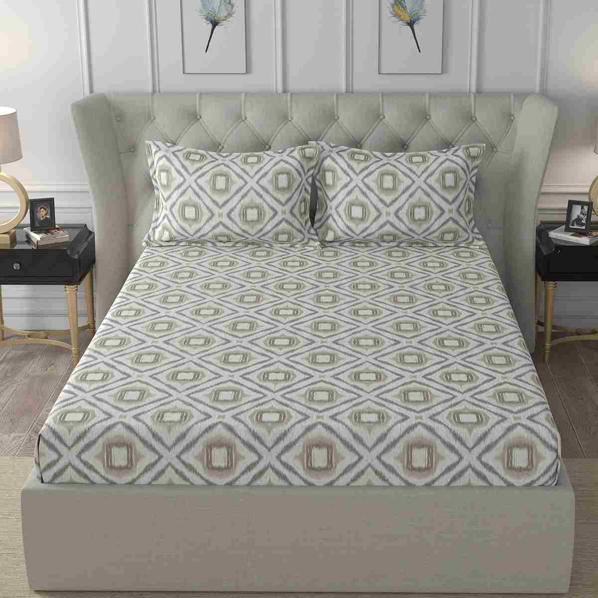 Regency Adley Printed 144TC 100 %Cotton Yellow Bed Sheet