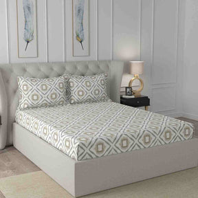 Regency Adley Printed 144TC 100 %Cotton Yellow Bed Sheet