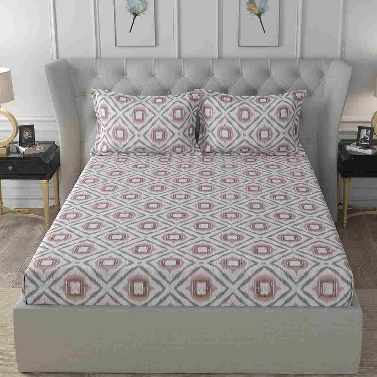 Regency Adley Printed 144TC 100 %Cotton Red Bed Sheet