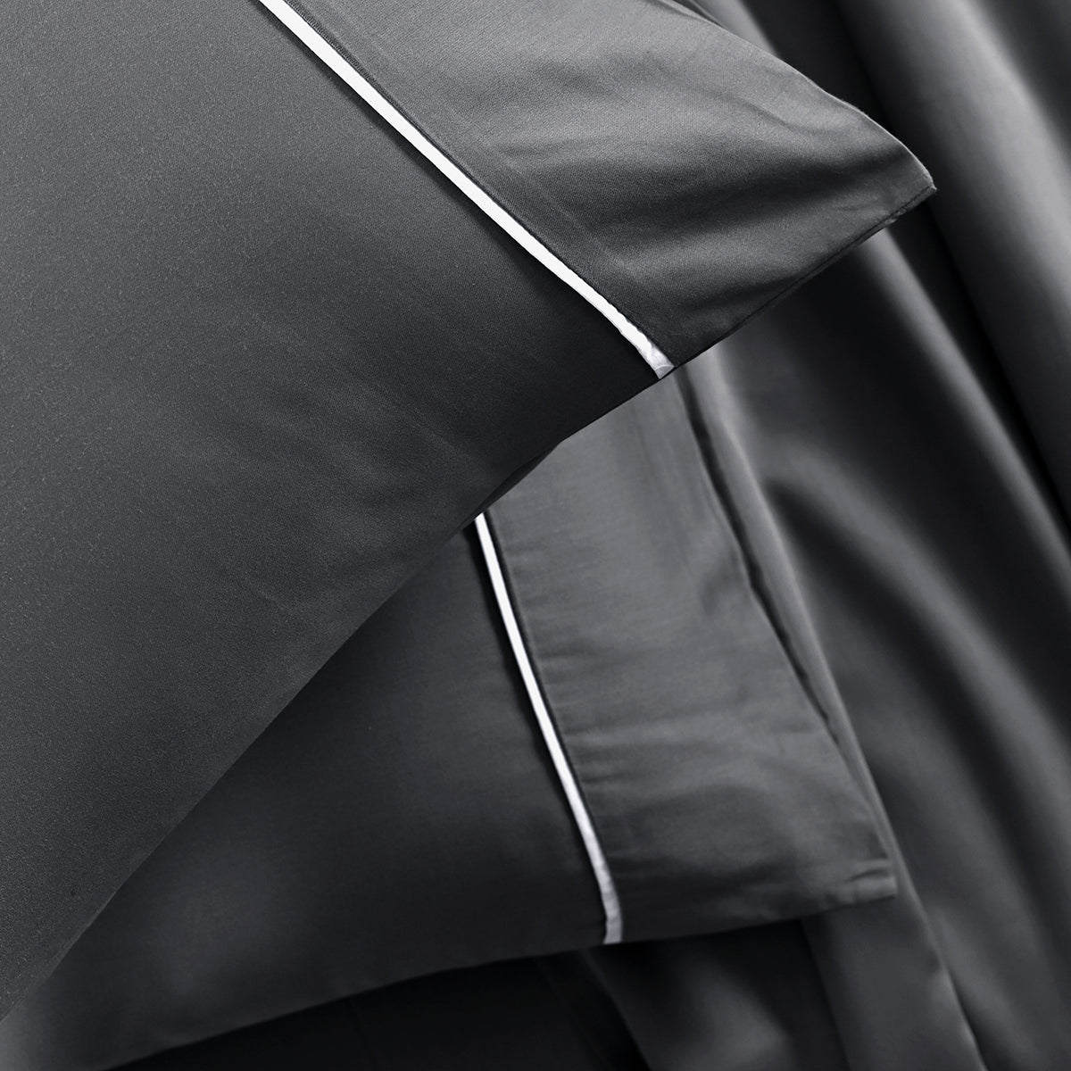 Viola Plain 100% Cotton Sateen Smoked Grey Bed Sheet