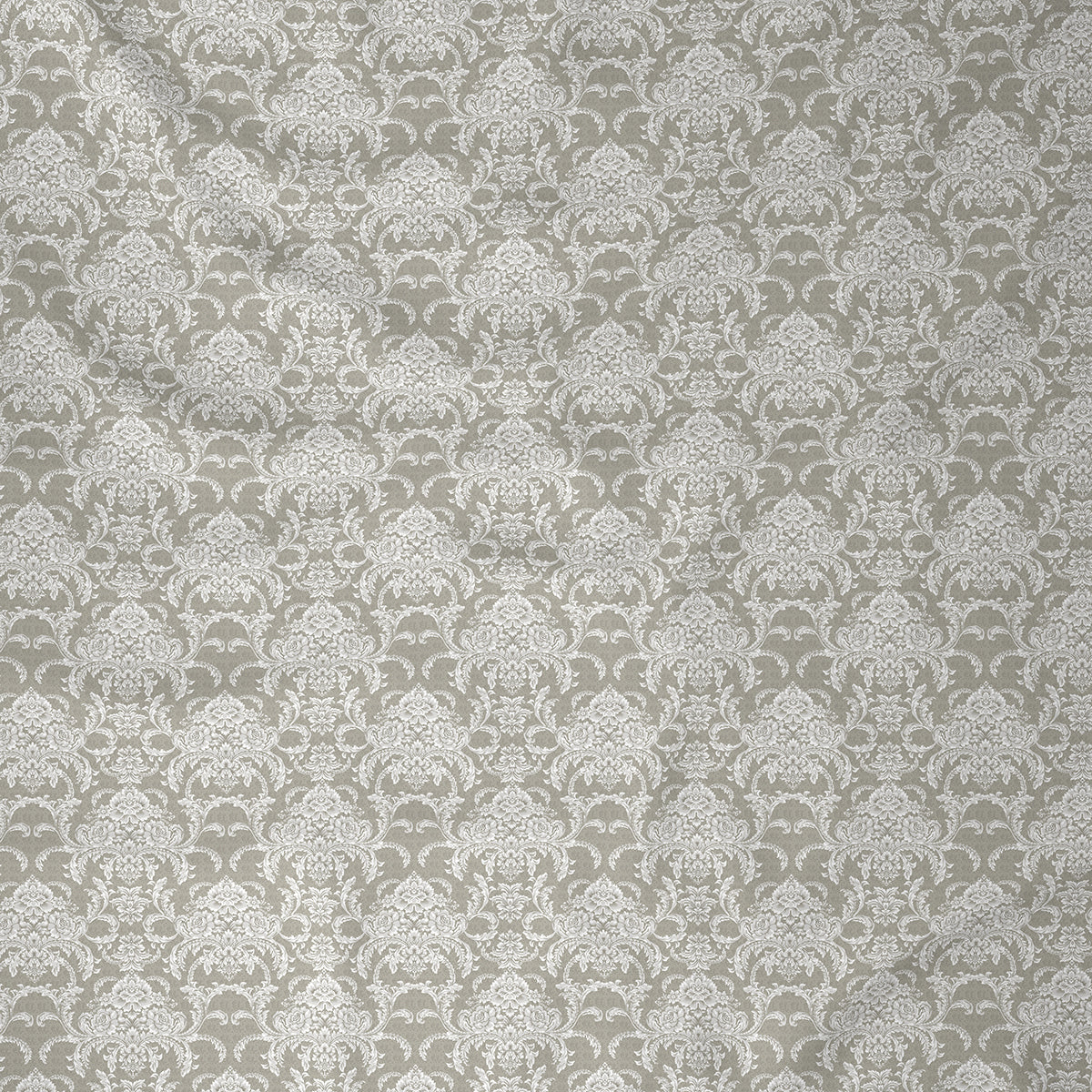 Hermosa Exotic Bouquet Damask Floral Neutral Bed Sheet with Pillow Case