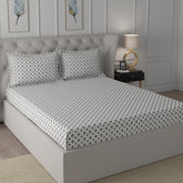 Hermosa Exotic Bouquet Elaine Grey Bed Sheet with Pillow Case