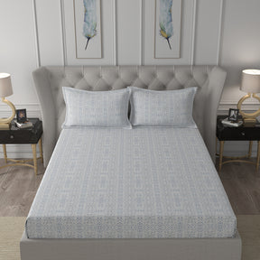 Hermosa Exotic Bouquet Kallie Blue Bed Sheet with Pillow Case