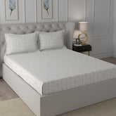 Hermosa Exotic Bouquet Kallie Neutral Bed Sheet with Pillow Case