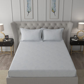 Hermosa Exotic Bouquet Solaris Blue Bed Sheet with Pillow Case