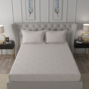 Hermosa Exotic Bouquet Solaris Neutral Bed Sheet with Pillow Case