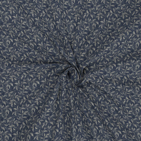 Backyard Patio Rustic Leaf Printed 100%Cotton Blue Bed Sheet with Pillow Covers