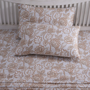 PBS Nomad Scuplt Orlean Printed 100% Cotton Neutral Soft Bed Sheet