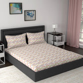 Modern Sanctuary Estella Printed 200 TC 100% Cotton Red Bed Sheet