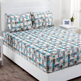 Zephyr Exton Printed 200 TC 100% Cotton Multi Pastel Bed Sheet