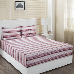 Donatella Linea Printed 200TC 100% Cotton Pink Bed Sheet