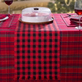 Christmas Rudolf Red/Black 1 Pc Runner