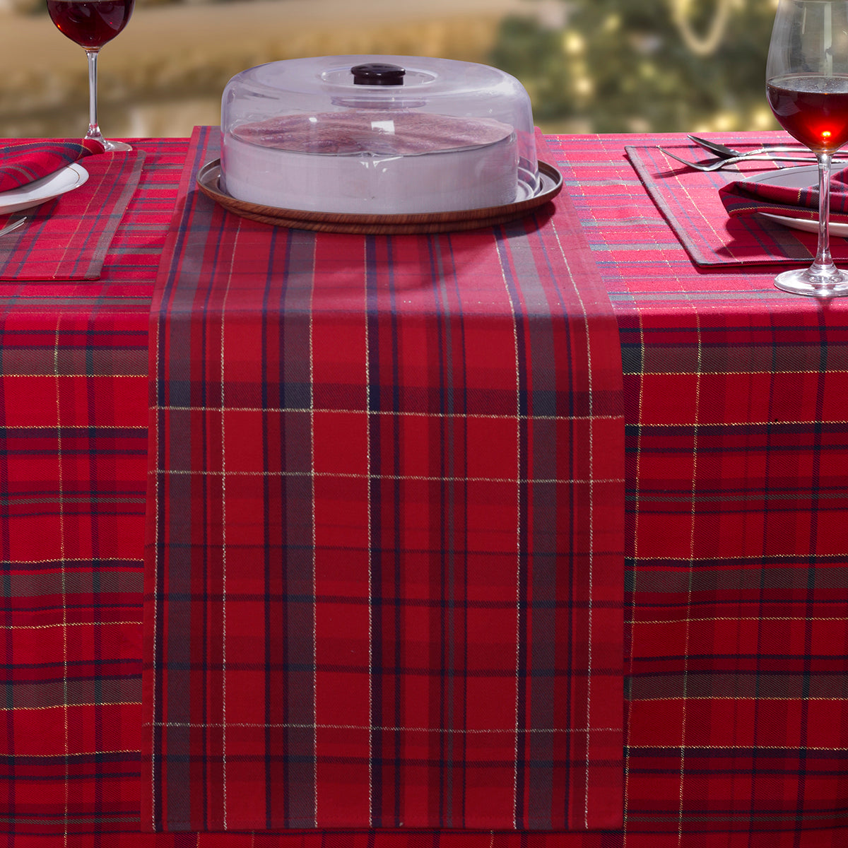 Christmas Tinsel Red 1 Pc Runner