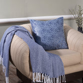 Grandeur Ore-Rerun 100%Cotton Blue FoilPrintedCushionCover