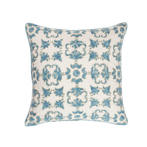 Exotic Heritage Classic Folk Embroidered Turquoise Cushion Cover