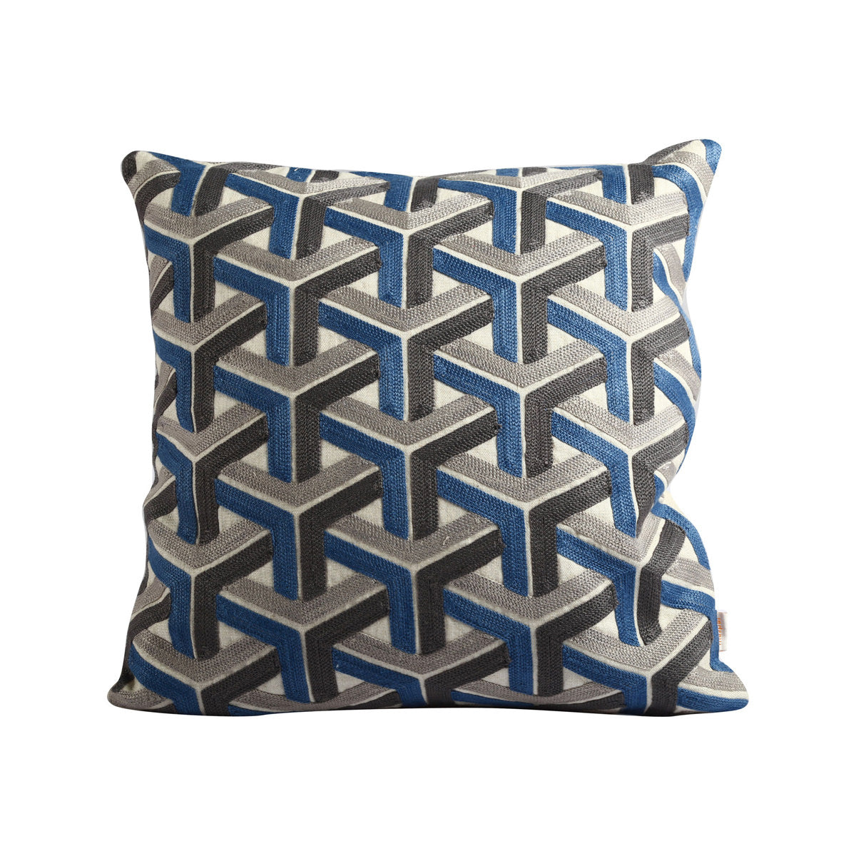 Gypsy Lock Blue Medium 40x40 Cm Chain Stitch Cushion Cover