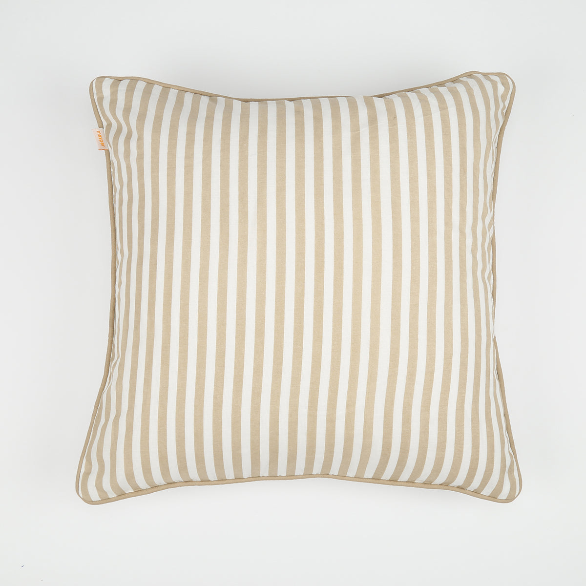 Reversible Solid Voile Beige Medium 45X45 Cm Quilted Machine Cushion Cover