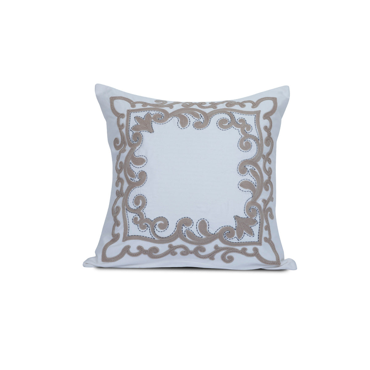 Tendril Embroidery Neutral Medium 50x50 Cm Embroidery Machine Cushion Cover