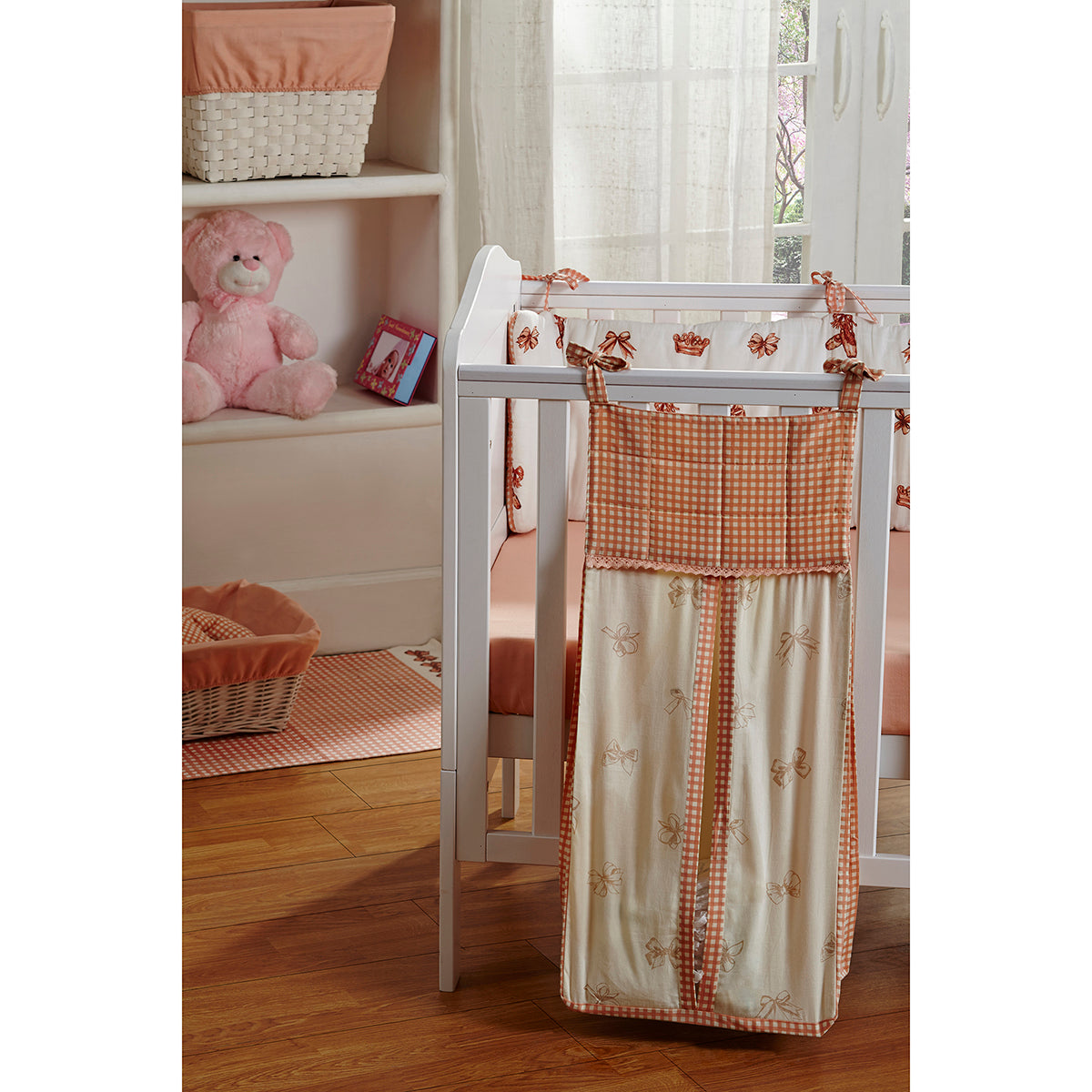 Ballerina Print Peach Diaper Stacker Bag