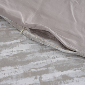 Meyer Textura Plain & Printed Reversible 100% Cotton Super Soft Neutral Duvet Cover with Pillow Case