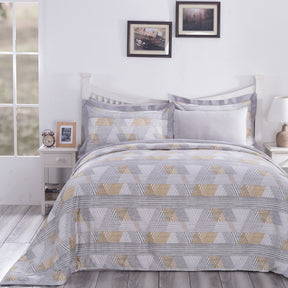 PBS Nomad Scuplt Maximus Neutral Plain & Printed Reversible 100% Cotton Super Soft Duvet Cover with Pillow Case
