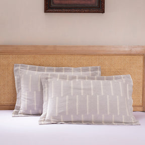 Exotic Heritage Ruler Dot Medium Grey 2 PC Pillow Sham Set