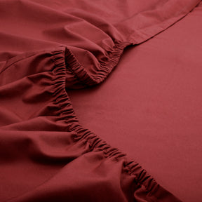 Slumber Plain Easy Care Percale 100% Cotton Cinnabar Fitted Sheet
