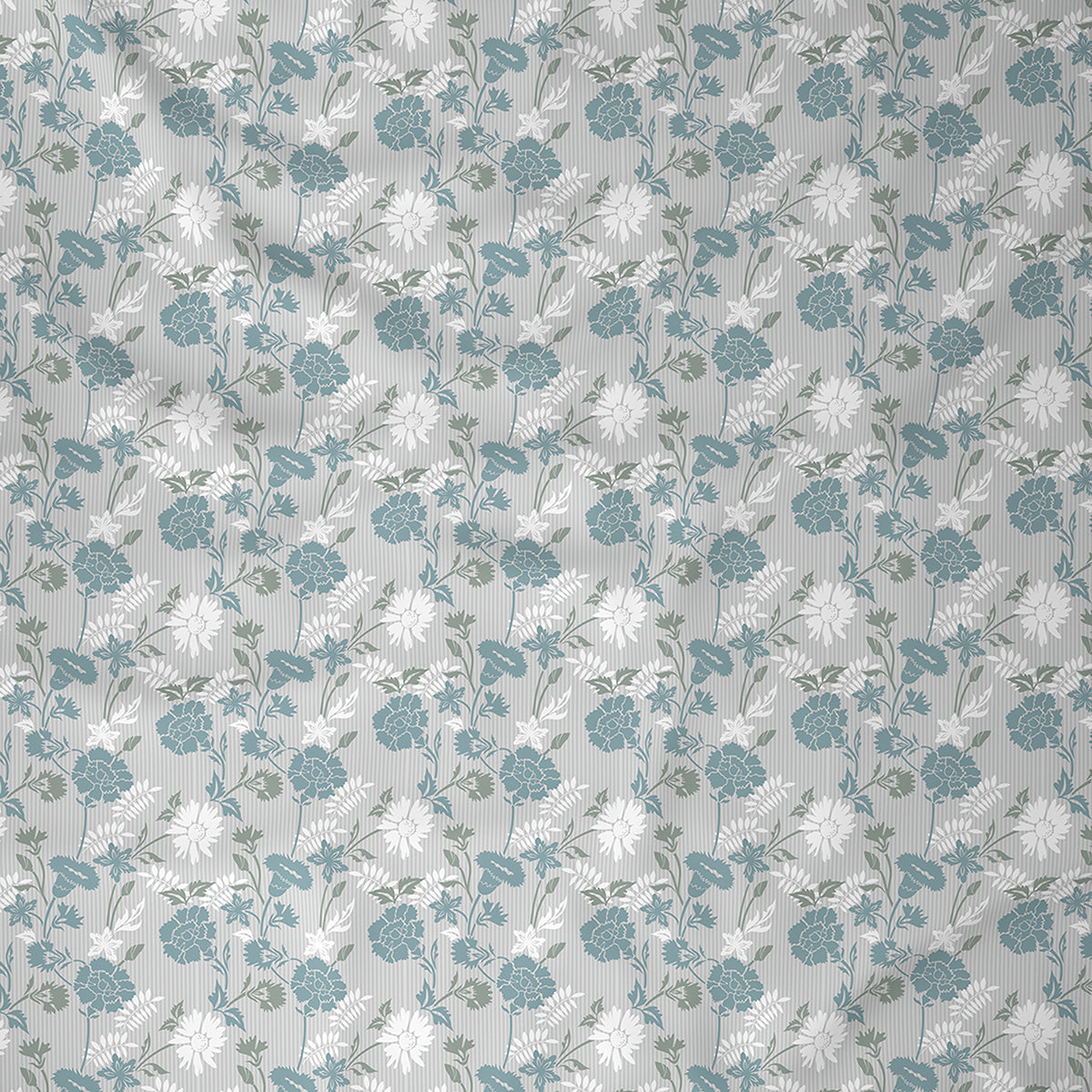 Florescence Briar Print Blue Fitted Sheet With Pillow Covers