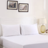 Slumber Plain Easy Care Percale 100% Cotton White Fitted Sheet