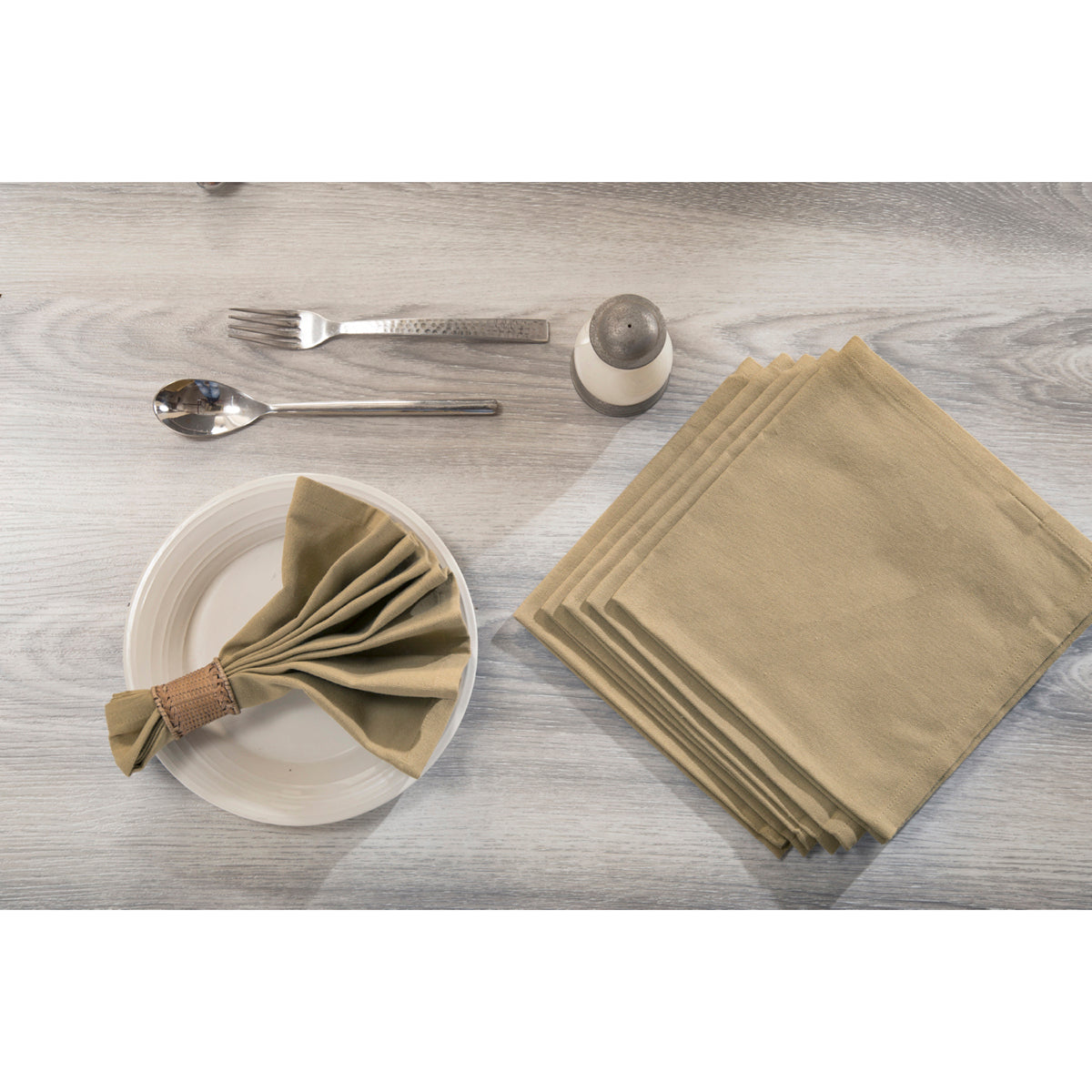 Urbaneer Dylan Solid Green 6PC Napkin Set
