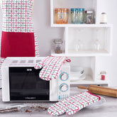 Textured Check Red/Green 2 Pc Oven Mitt