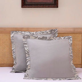 Exotic Heritage Modern Paisely Neutral 2 PC Pillow Case Euro Set