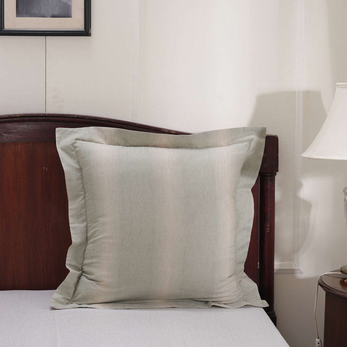 Rhythmic Stripe 100% Natural Egyptian Cotton Woven 2PC Pillow Case Euro Set