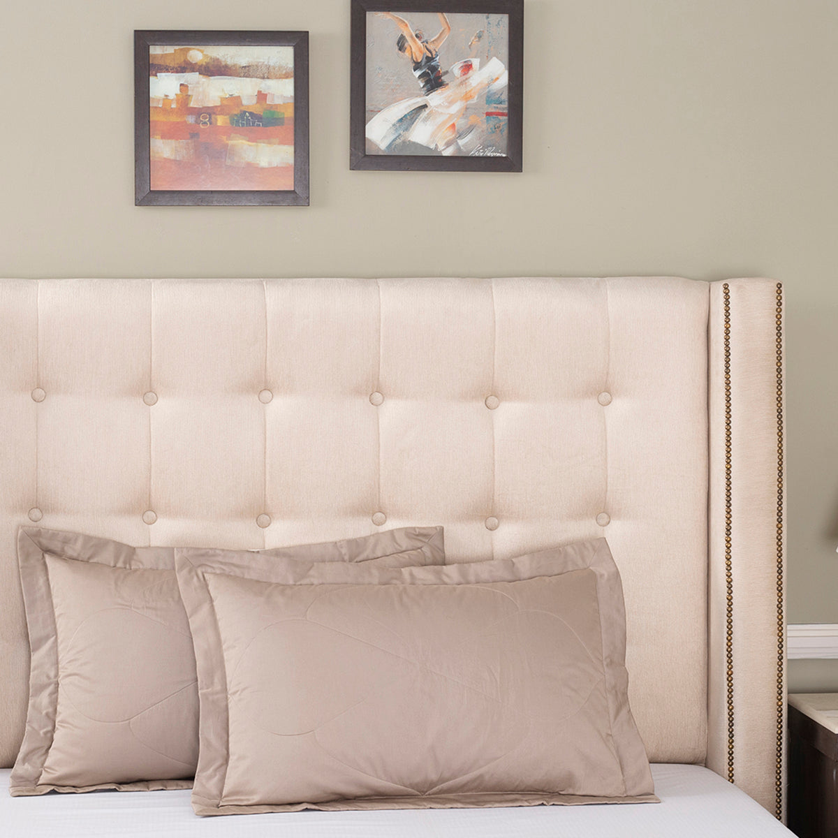 Grandeur Vintage Floret Neutral 2 PC Pillow Sham Set