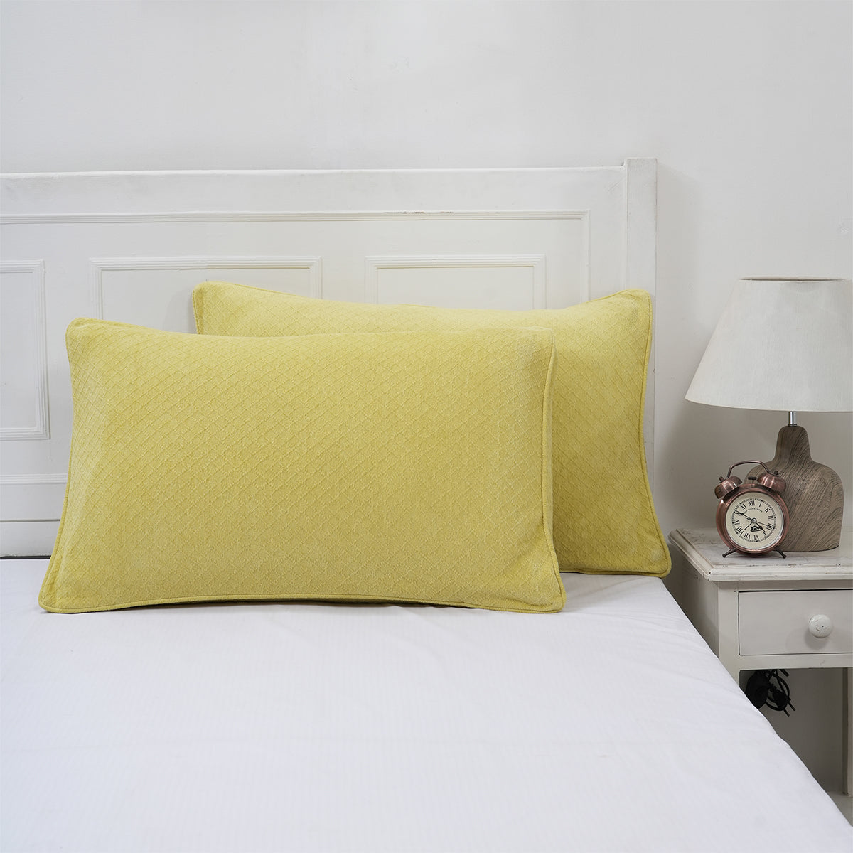 Blaize 100% Cotton Solid Weave Yellow Pillow Sham Set