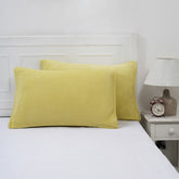 Blaize 100% Cotton Solid Weave Yellow Pillow Sham Set