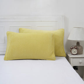 Blaize 100% Cotton Solid Weave Yellow Pillow Sham Set