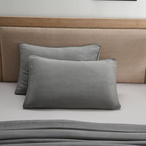 Caroline Woven Herringbone Pattern Beige 2PC Pillow Sham Set