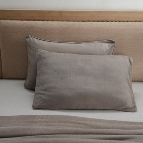 Caroline Woven Herringbone Pattern Beige 2PC Pillow Sham Set