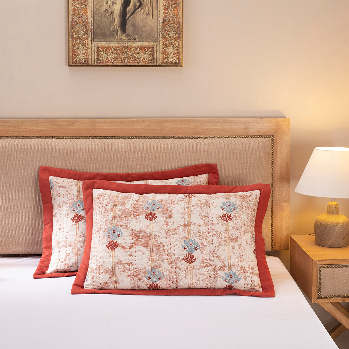 Nouveau Tradition Water Lily Red Pillow Sham Set
