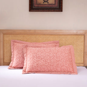 Exotic Heritage Leafy Swirl Red 2 PC Pillow Sham Set